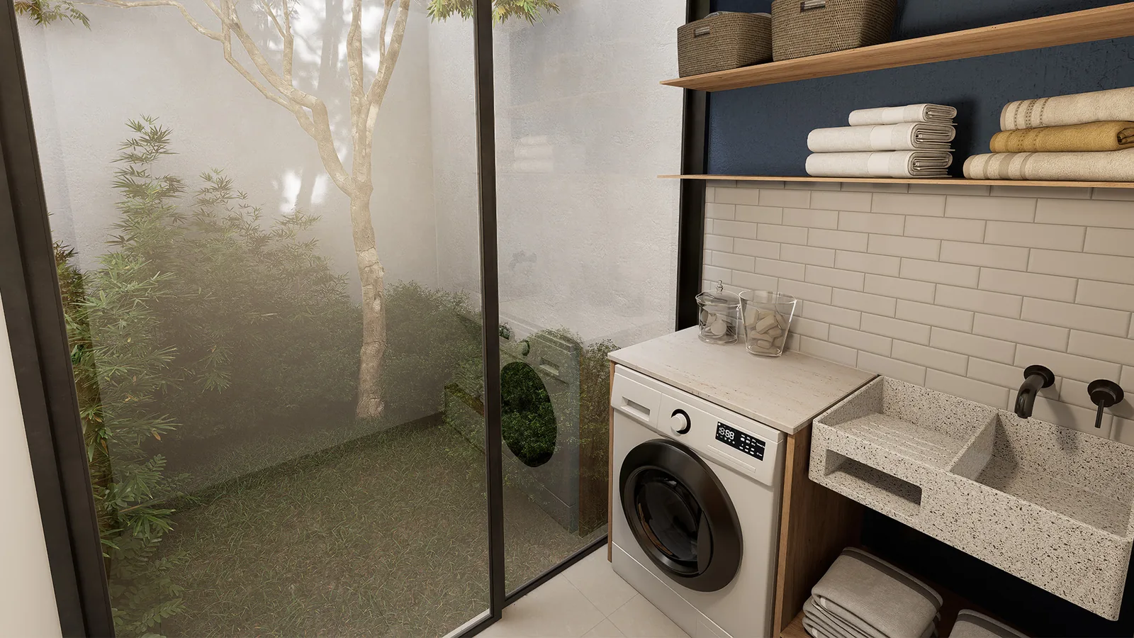 Concepto Aqua — patio interior