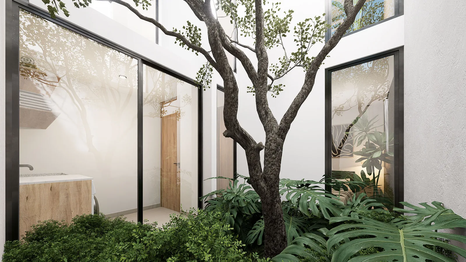 Concepto Zen — patio interior